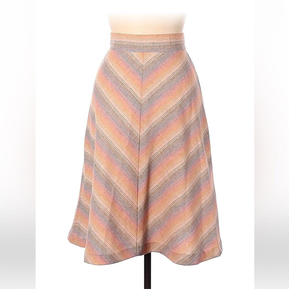 Vintage 70s Unbranded A line midi skirt size 11 12